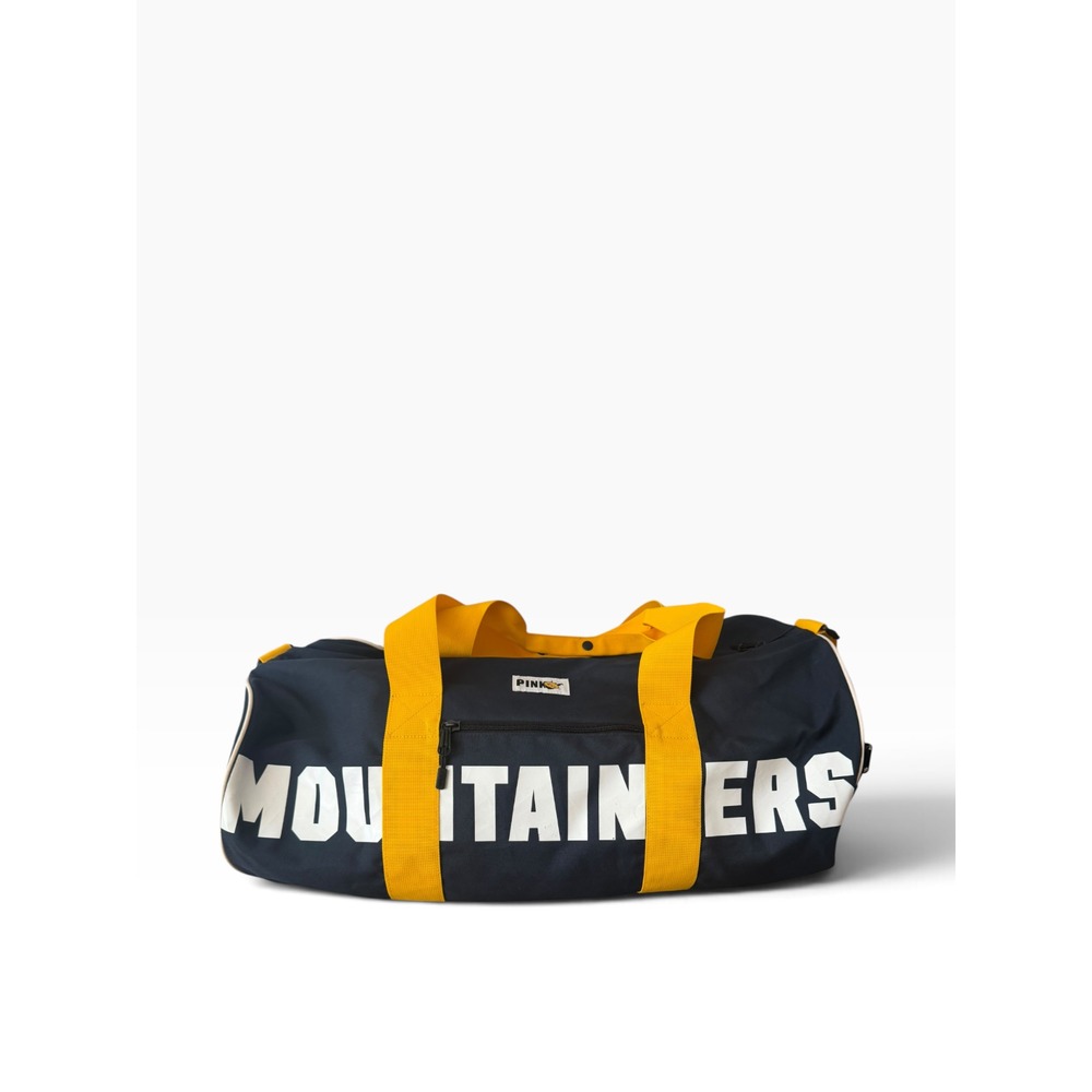 PINK Victoria's Secret Navy and Yellow WVU 'Mountaineers' Canvas Duffle RARE